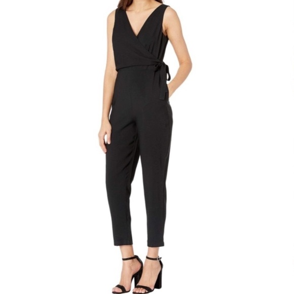 1.State Sleeveless Wrap Bow Tie Ankle Length Jumpsuit size 2 - Picture 1 of 7